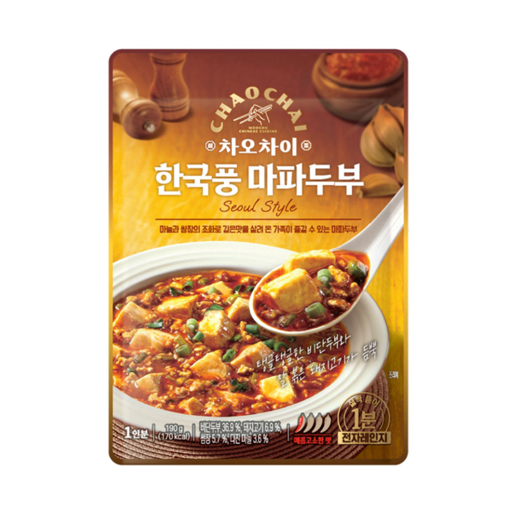 【CHAO CHAI】泉標食品 韓国風麻婆豆腐 190g 一人前 韓国食品 レトルト食品 簡単調理 CHAO CHAI 韓国風マーボー豆腐 即席惣菜 韓国グルメ ピリ辛 豆腐料理 ご飯のおかず