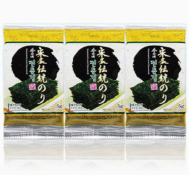 【宋家】伝統海苔 お弁当用(8切りx10枚x3個) (黄色)