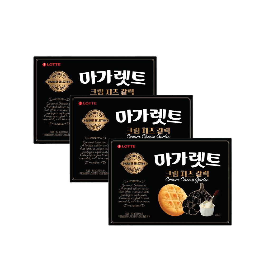 【ロッテ】マガレット クリームチーズガーリック 176g 韓国お菓子 グルメガーリック クリームチーズ バターの風味 サクサク食感 香ばしい甘み ビスケット菓子