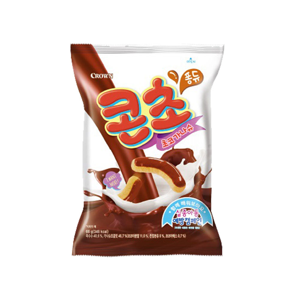 【クラウン】 コンチョ(チョコガナッシュ味) 66g 韓国食品 韓国お菓子韓国食品 韓国食材 韓国料理 韓国食料品 食べ物 韓国お菓子 韓国お土産 チョコ スナック菓子