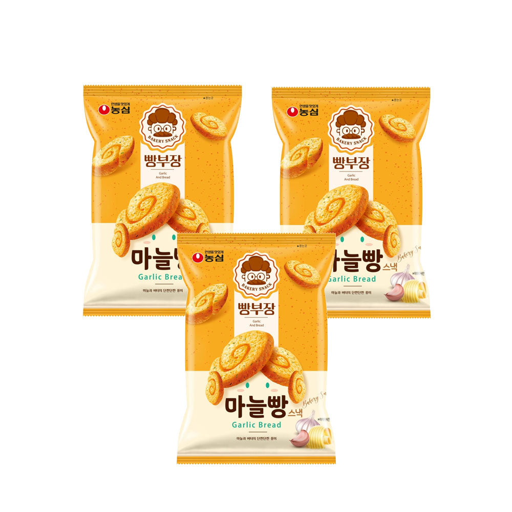 【農心】パン部長ガーリックパンスナック 55g《★魔王様絶賛★韓国お菓子 韓国ガーリックビスケット 韓国お土産 韓国デザート パン チョコパン まぬるぱん》