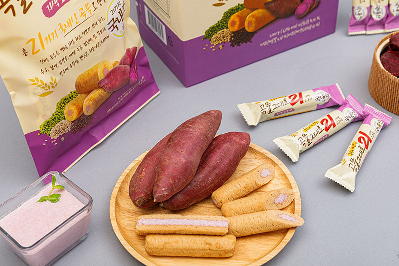 焼きたて 穀物そのまま21 クリスピーロール菓子 150g 紫いも味
