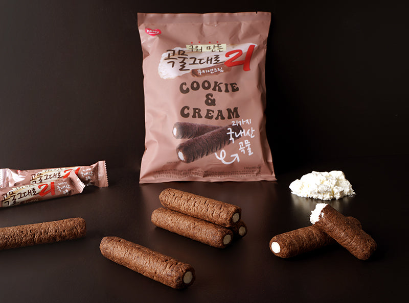 焼きたて 穀物そのまま21 クリスピーロール菓子  150g クッキー&クリーム