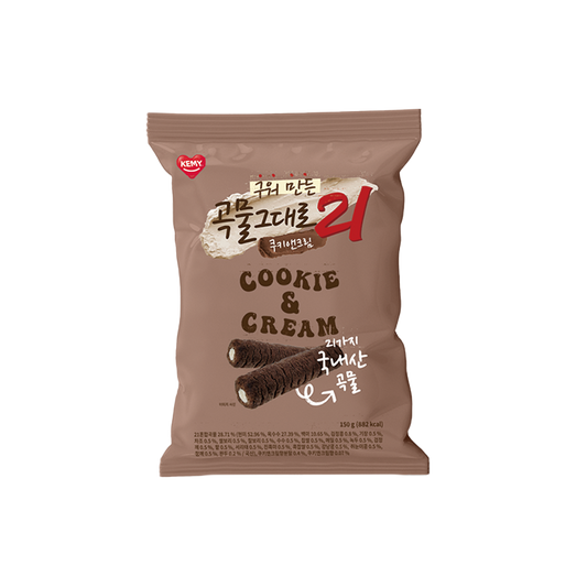 焼きたて 穀物そのまま21 クリスピーロール菓子  150g クッキー&クリーム