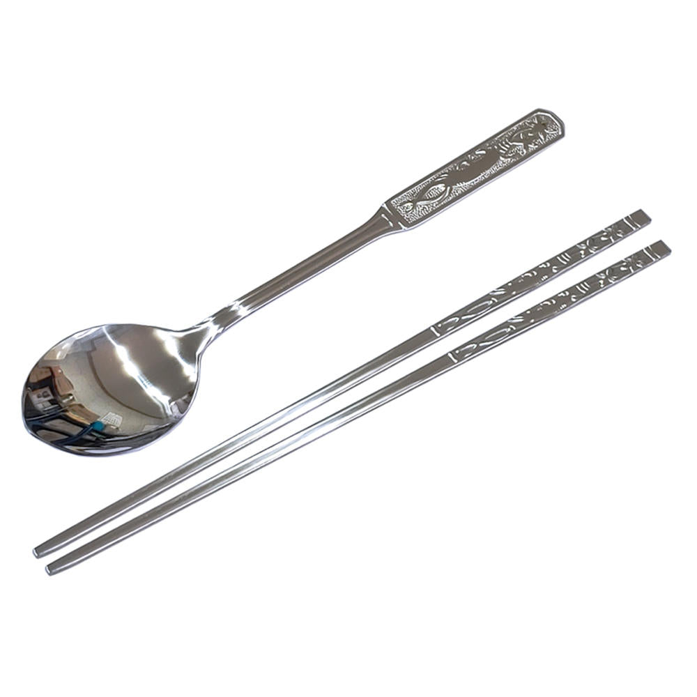 【食器】ステンレス ハシのみ 人参模様 長さ:23cm