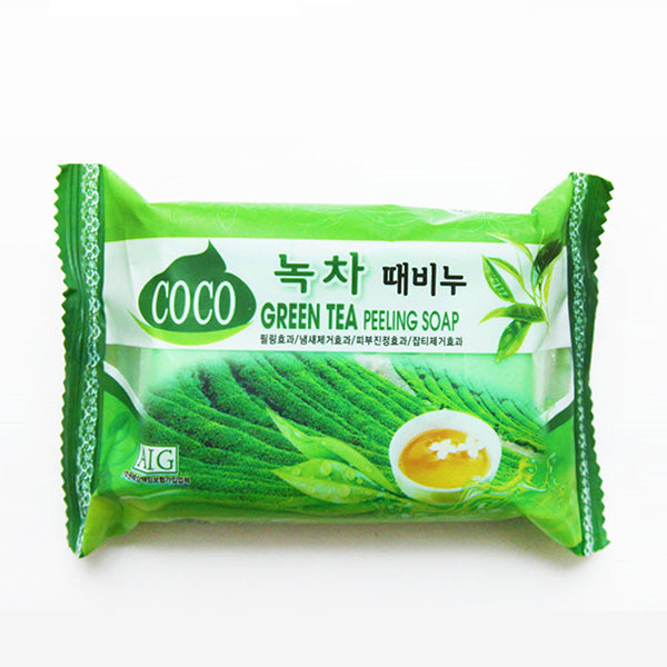COCO] 緑茶アカスリ石鹸 150g せっけん 韓国石鹸 ソープ – hantosi