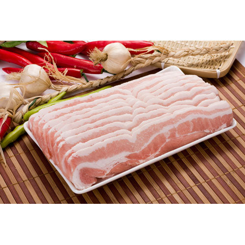 【豚肉/輸入産】お試し三段豚バラスライス(炒め用単品3mm/500g〔クール便〕