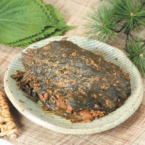 【自家製】 エゴマの葉味噌漬け500g 「クール便対象品」
