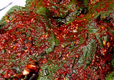 【自家製】 エゴマの葉キムチ500g 「クール便対象品」