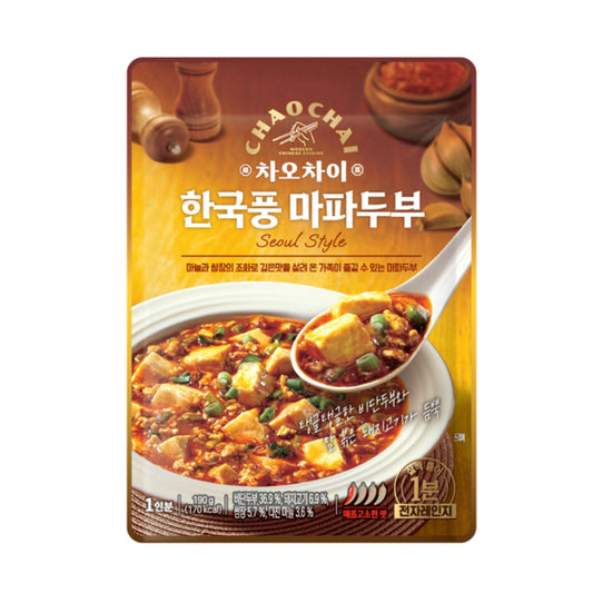 【CHAO CHAI】泉標食品　韓国風麻婆豆腐　190ｇ　一人前　韓国食品　レトルト食品　簡単調理　CHAO CHAI  韓国風マーボー豆腐  即席惣菜  韓国グルメ  ピリ辛  豆腐料理  ご飯のおかず