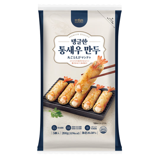 【韓国直輸入】 M&N　丸ごとえび餃子 200g 韓国食品 冷凍餃子 簡単調理 レンジ対応 韓国食品 お弁当・夕食・おつまみ えびマンドゥ えびマンドウ