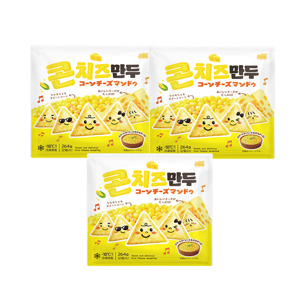 【韓国で話題！】コーンチーズマンドゥ　（264g） 　　冷凍デザート 簡単調理 レンジ対応 韓国食品 韓国で大人気！韓国グルメ 韓国デザート 韓国冷凍食品  冷凍マンドゥ（韓国式餃子）  コーンチーズ（甘コーン×とろけるチーズ）  しゃきしゃき食感  とろ〜りチーズフィリング  手軽調理（焼く・蒸す・揚げる）  おやつ／おつまみ