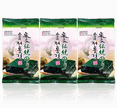 【宋家】伝統海苔お弁当用(8切りx10枚x3個) 緑色