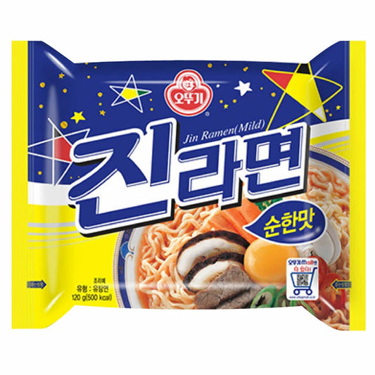 【オットギ】ジンラーメン120g   (純味) 韓国版　韓国食品 輸入食品 少女時代 韓国食材/韓国料理/韓国お土産/韓国ラーメン/非常食/防災用/防災グッズ/乾麺/インスタントラーメ/じん/BTS