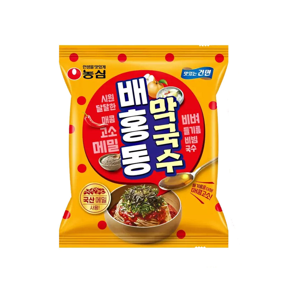 【農心】　ベホンドン　マックス　114ｇ　 韓国食品/ビビン麺 / ピリ辛ビビンそば 韓国混ぜそば 本格韓国冷麺 そば粉入り麺 香ばしいそばの風味 甘辛ビビンダレ さっぱりピリ辛味 コシのある麺 韓国人気麺 夏にぴったり 食欲そそる旨辛味 シャキッと爽やか 冷やして美味しい 韓国グルメ