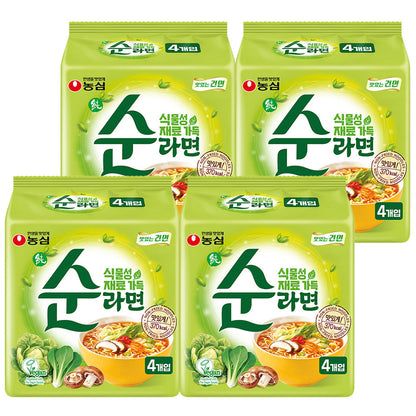 【農心】　スン（純）ラーメン　100ｇ　 韓国食品/辛くない韓国ラーメン あっさり旨味スープ 野菜の旨味たっぷり マイルド韓国ラーメン やさしい味わい 香ばしいスープ すっきり後味 コシのある麺 もちもち食感 韓国人気ラーメン