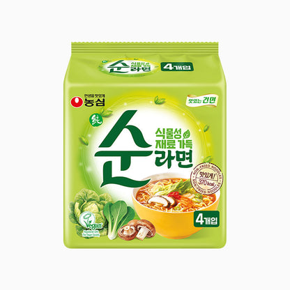 【農心】　スン（純）ラーメン　100ｇ　 韓国食品/辛くない韓国ラーメン あっさり旨味スープ 野菜の旨味たっぷり マイルド韓国ラーメン やさしい味わい 香ばしいスープ すっきり後味 コシのある麺 もちもち食感 韓国人気ラーメン