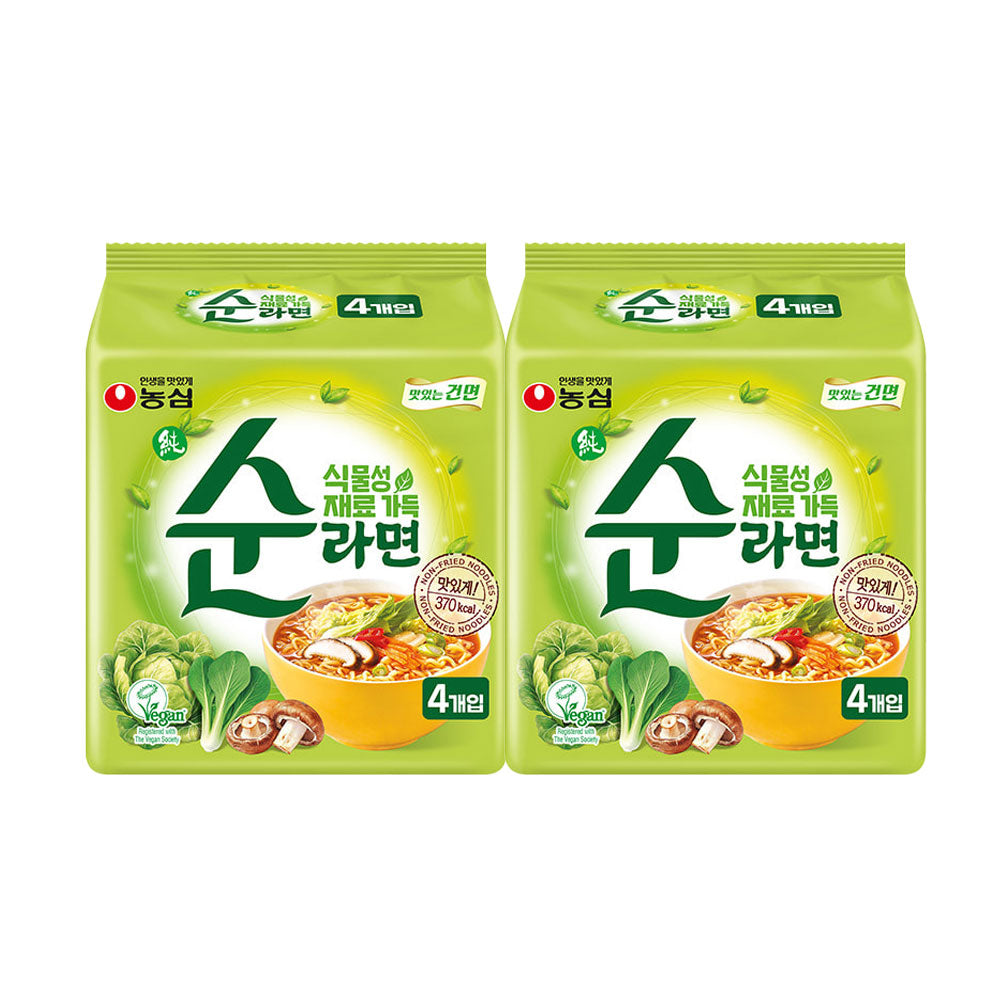 【農心】　スン（純）ラーメン　100ｇ　 韓国食品/辛くない韓国ラーメン あっさり旨味スープ 野菜の旨味たっぷり マイルド韓国ラーメン やさしい味わい 香ばしいスープ すっきり後味 コシのある麺 もちもち食感 韓国人気ラーメン