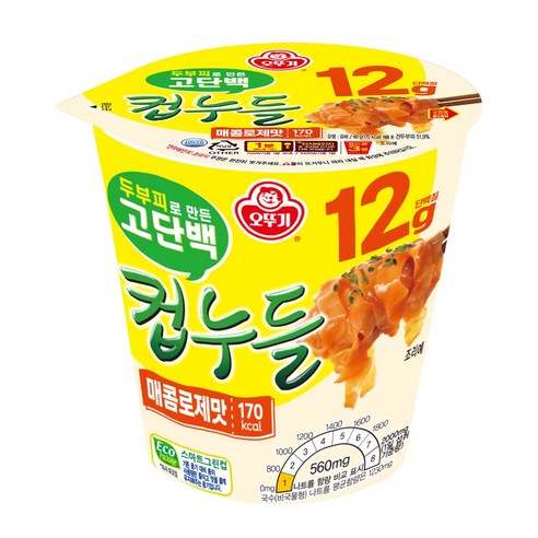 オットギ　カップヌードル 高プロティーンロゼ味　48ｇ　韓国食品/輸入食品/韓国食材/韓国料理/韓国お土産/韓国ラーメン/非常食/防災用/防災食/乾麺/インスタント/麻辣たん/スープ/そうめん/米麺/カップ/ロゼ
