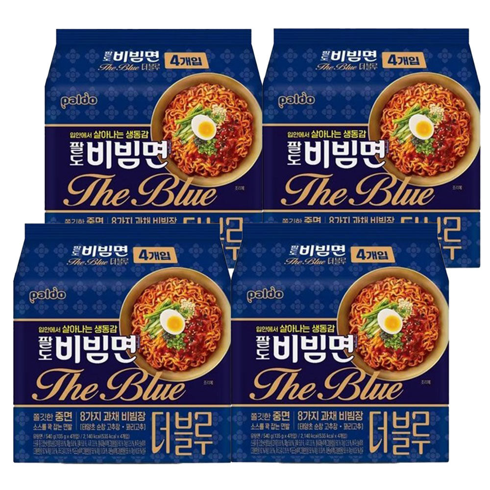 【パルド】　ビビム麺　The Blue　 韓国食品/ビビン麺 / パルドビビン麺 / 韓国ビビン麺 / 韓国冷麺 / 汁なし麺 / 韓国インスタント麺 / 韓国ラーメン / ピリ辛麺 / 甘辛ソース / 混ぜ麺
