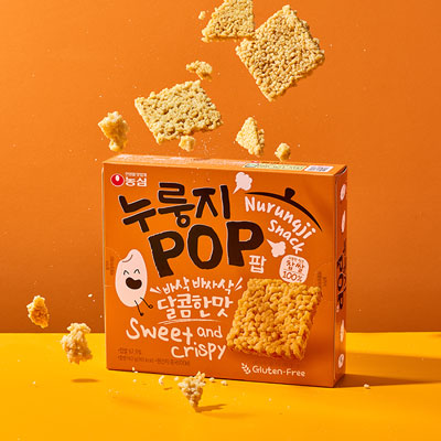 【農心】ヌルンジ　POPスナック　142ｇ　　　韓国食品 ヌルンジスナック 甘くてサクサク 韓国お菓子 軽い食感スナック おこげ風スナック 個包装タイプ おやつ・間食におすすめ 香ばしい味わい シェア用スナック 韓国人気お菓子