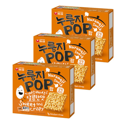 【農心】ヌルンジ　POPスナック　142ｇ　　　韓国食品 ヌルンジスナック 甘くてサクサク 韓国お菓子 軽い食感スナック おこげ風スナック 個包装タイプ おやつ・間食におすすめ 香ばしい味わい シェア用スナック 韓国人気お菓子