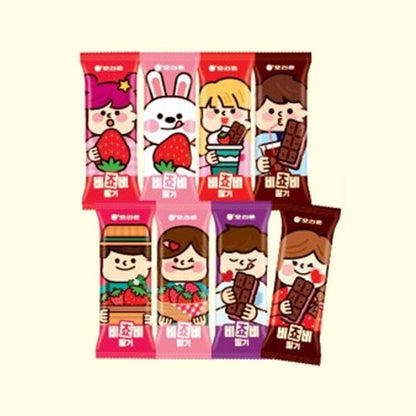 【オリオン】ビチョビ　いちご味　125ｇ 韓国食品 人気お菓子 韓国お菓子 イチゴチョコビスケット サクサク食感 甘酸っぱいいちご味 チョコサンドクッキー 個包装おやつ 韓国人気スナック ティータイムお菓子 いちごチョコ 韓国コンビニお菓子