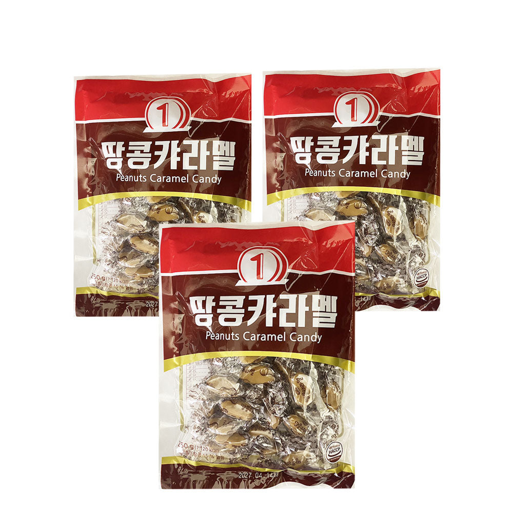 【ダガム】タンコン　カラメル　250ｇ（ピーナッツカラメル）　韓国食品 韓国お菓子 韓国飴 ピーナッツ　タンコン　キャラメル 韓国お菓子 ハードキャンディー 洋菓子 個包装 子供 小学生 女子 おもしろ こどもの日 クリスマスプレゼント