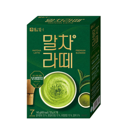【ダムト】抹茶ラテ　140ｇ（20ｇ×7包）　　韓国食品  飲料 インスタント抹茶ラテ  スティックタイプ  手軽 まろやか ダムト　抹茶ラテ 140g  インスタント抹茶ラテ  手軽に作れる抹茶ラテ  スティックタイプ  まろやか抹茶  ミルク抹茶ドリンク  韓国インスタント飲料  お湯だけでOK