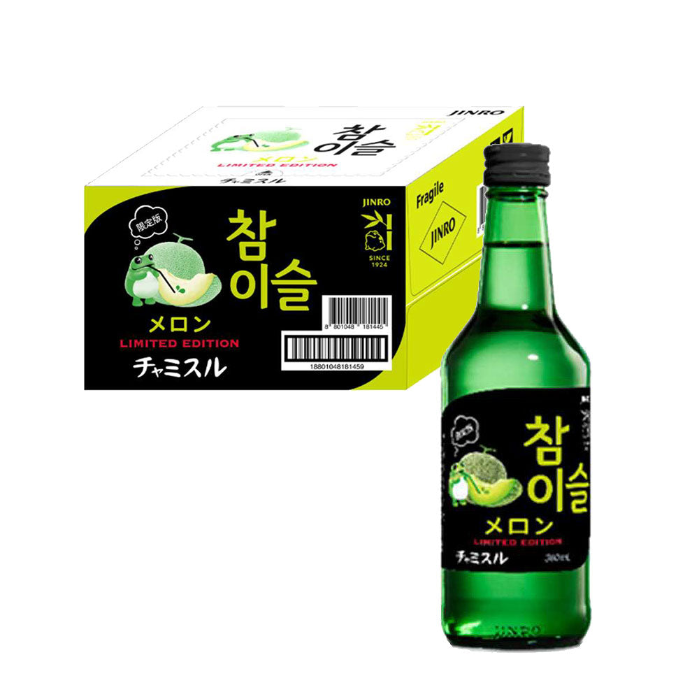 【JINRO】チャミスル　メロン　13度　360ml　　韓国焼酎　チャミスル メロン ・韓国焼酎 フルーツ味 ・フルーツ焼酎 甘いお酒 ・低アルコール 韓国酒 ・飲みやすい焼酎 ・女子会 お酒 ・韓国人気 お酒 ・SNS映え お酒 ・カクテルベース