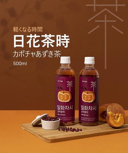 ILHWA カボチャあずき茶　500ml　　韓国食品  飲料 イルファ 茶時  かぼちゃ小豆茶  韓国伝統茶  ヘルシードリンク  ノンカフェイン  500ml ペットボトル  ほんのり甘い  健康志向飲料