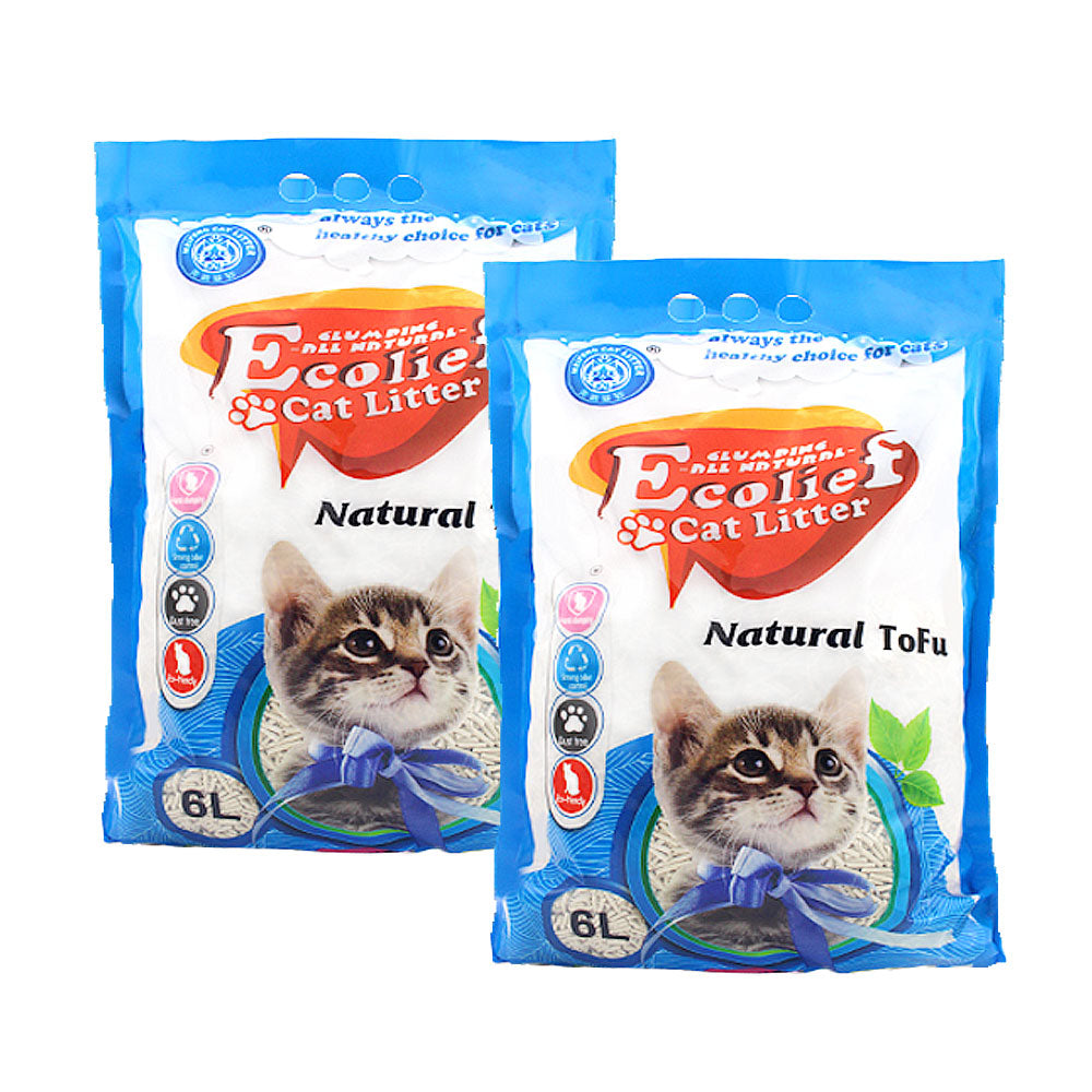 数量限定１０％OFFイベント　地域別送料無料【ペット用品】豆腐猫砂6L　(3.8kg)×2袋　　中国産　豆腐猫砂  おから猫砂  固まる猫砂  猫用トイレ砂  消臭猫砂  吸水性抜群  ほこりが立たない猫砂  トイレ砂  ナチュラル猫砂  環境に優しい猫砂  生分解性猫砂  多頭飼い向け  中国産猫砂  6L猫砂  軽量猫砂  猫用品